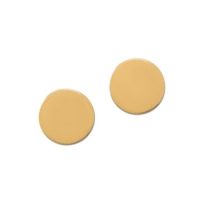 Polished 14 Karat Gold Plated Engravable Post Earrings