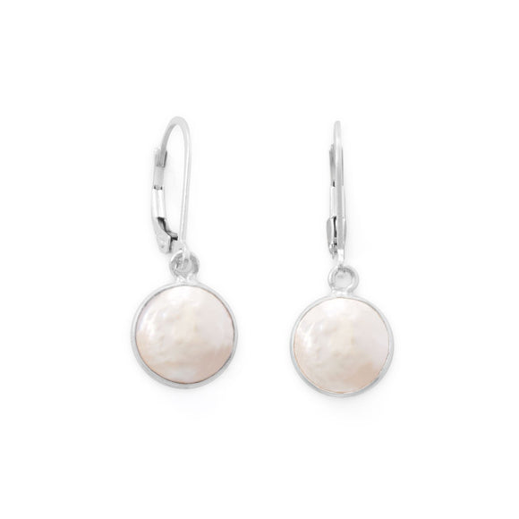 Cultured Freshwater Coin Pearl Drop Earrings