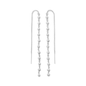 Cultured Freshwater Pearl Bead Threader Earrings