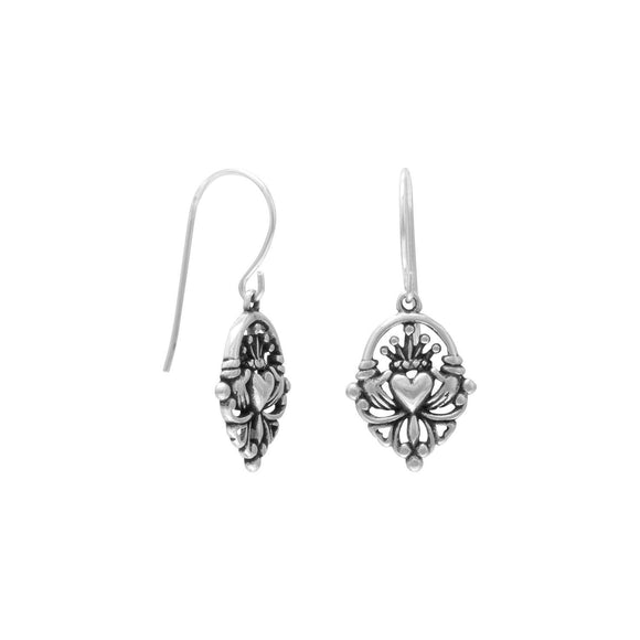 Claddagh Earrings on French Wire