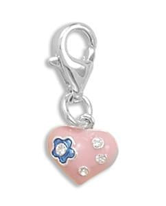 Epoxy Heart Charm with Lobster Clasp