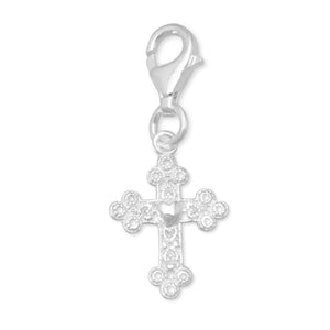 Filigree Cross Charm with Lobster Clasp