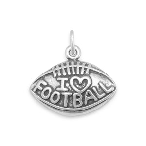 Oxidized "I Love Football" Charm