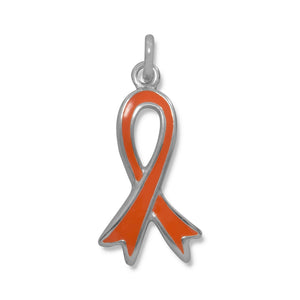Orange Awareness Ribbon Charm
