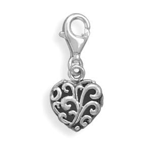 Heart Charm with Lobster Clasp