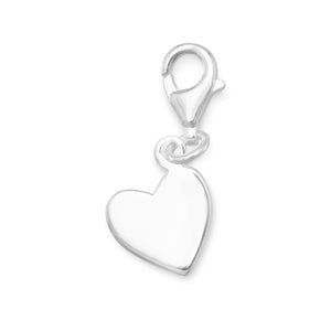 Angled Heart Tag with Lobster Clasp