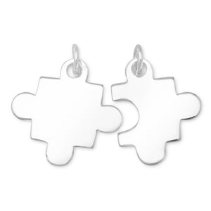 Rhodium Plated Puzzle Piece Charms