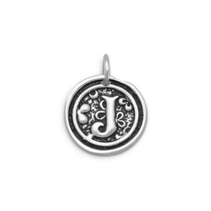 Oxidized Initial "J" Pendant