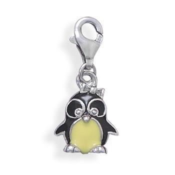 Enamel Penguin Charm with Lobster Clasp