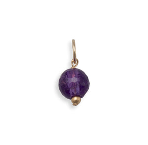 14/20 Gold Filled Faceted Amethyst Bead Charm - February Birthstone