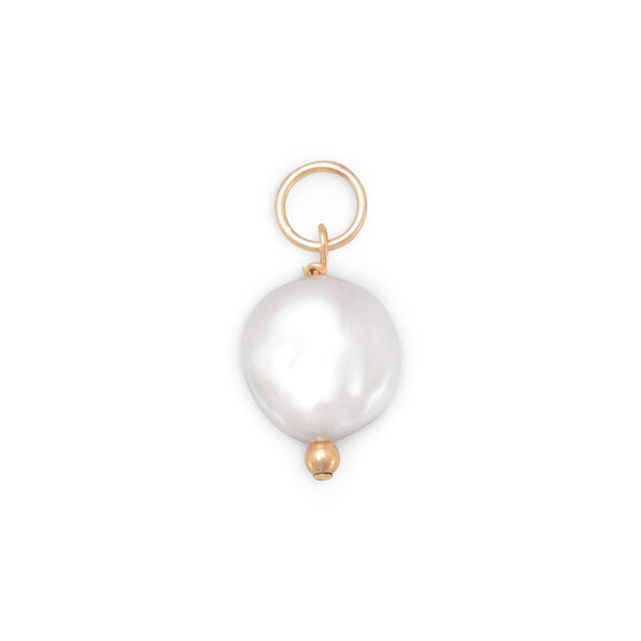 14/20 Gold Filled Cultured Freshwater Coin Pearl Charm - June Birthstone