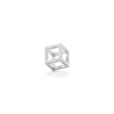 Rhodium Plated Floating Cube Pendant