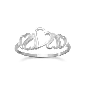 5 Open Hearts Ring