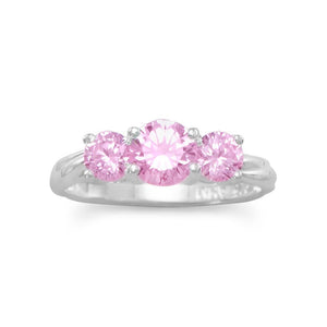 Ring with 3 Pink CZs