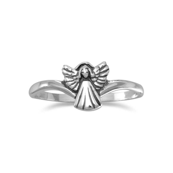 Small Oxidized Angel Ring