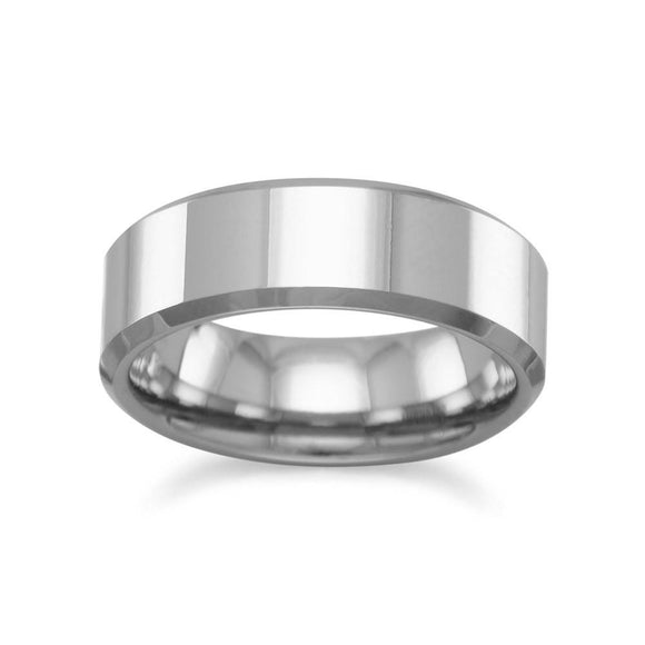 Tungsten Carbide Men's Ring with Beveled Edge