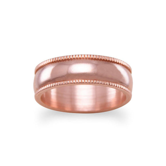 6mm Solid Copper with Milgrain Design Ring