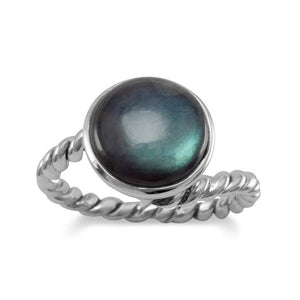 Labradorite Ring with Twist Band