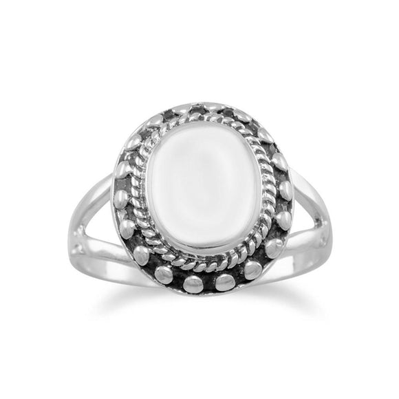 Oval Ring with Bead Edge