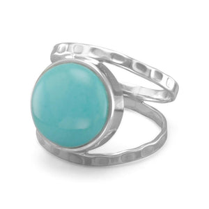 Reconstituted Turquoise Open Band Style Ring