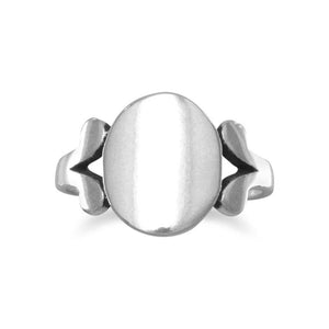 Polished Oval ID "V" Band Ring