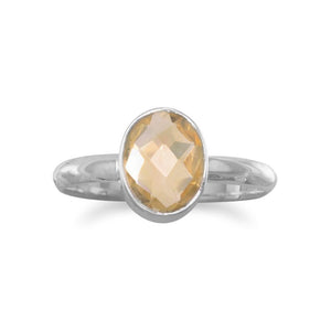 Faceted Citrine Stackable Ring