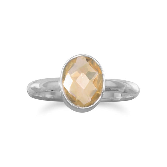 Faceted Citrine Stackable Ring