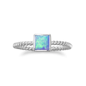 Square Synthetic Opal Ring