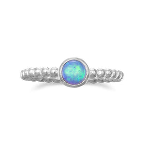 Round Synthetic Opal Ring