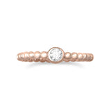 14 Karat Rose Gold Plated CZ Ring