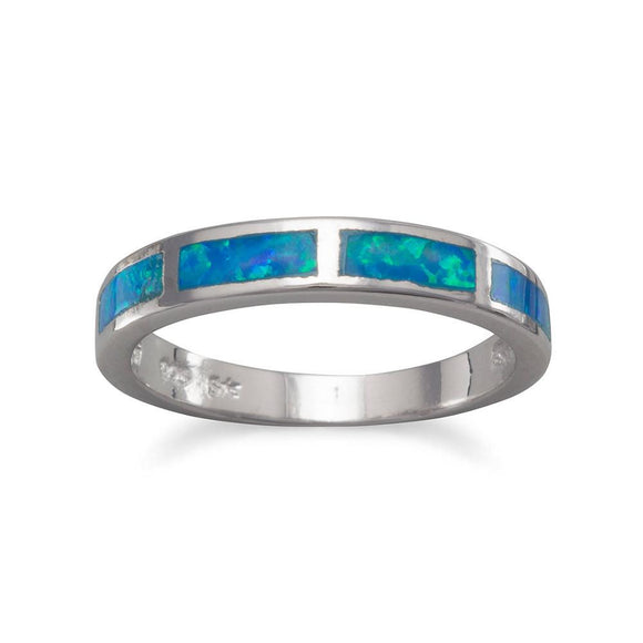 Inlaid Synthetic Blue Opal Ring
