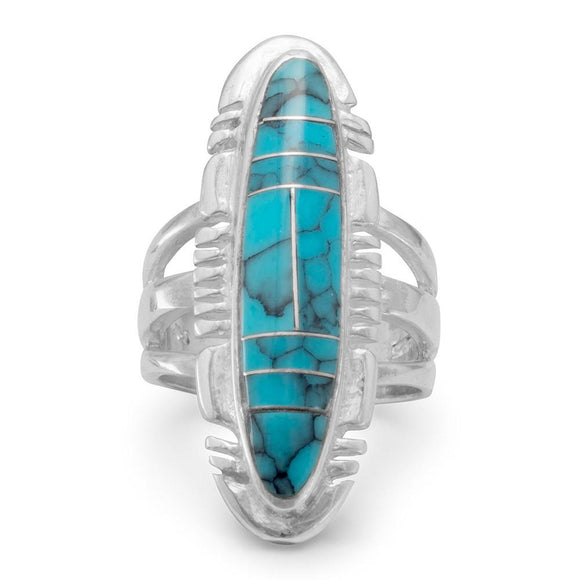 Oval Reconstituted Turquoise Ring