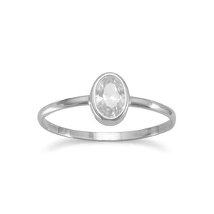 Oval Clear CZ Ring