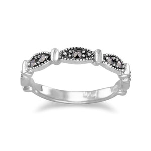 Marquise Shape Band with Marcasite