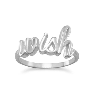 Polished Script "wish" Ring