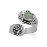 Oxidized Ethiopian Opal Wrap Ring