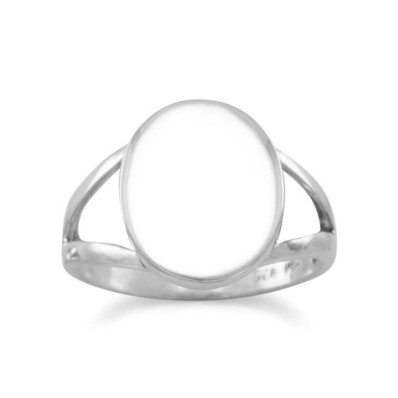 Oval Engravable Ring with 