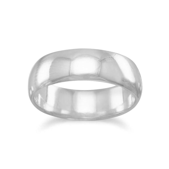 6mm Polished Solid Band Ring
