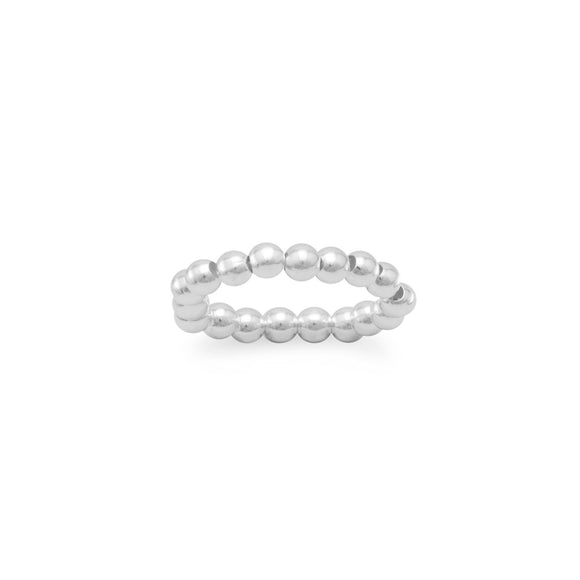 Silver Bead Stretch Toe Ring
