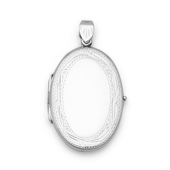 Flat Oval Etched Edge Locket