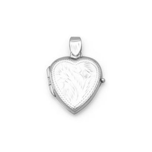 Small Etched Heart Locket