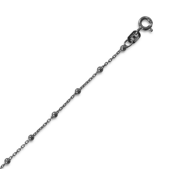 Black Rhodium Plated Bead Chain (2.5 mm)