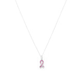 Pink Glass Awareness Ribbon Charm