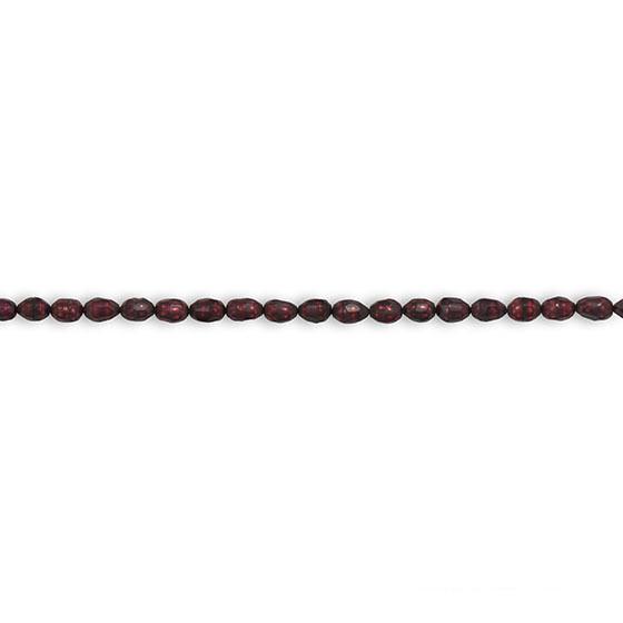 Strand of Red Cultured Freshwater Rice Pearls