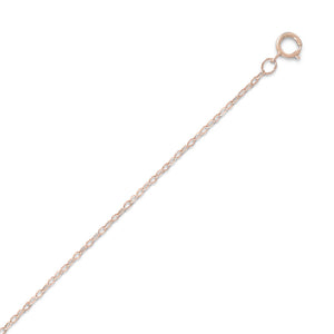 025 14/20 Pink Gold Filled Flat Cable Chain Necklace (1mm)