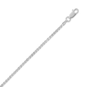 030 Rhodium Plated Butterfly Twist Necklace (1.8mm)