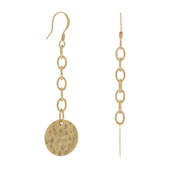 Hammered Gold Tone Fashion Earrings