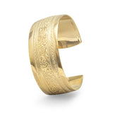 14 Karat Gold Plated Brass Floral Fashion Cuff Bracelet
