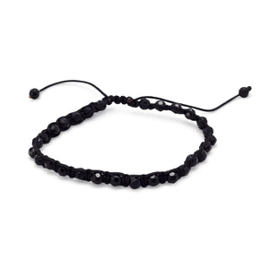 Adjustable Faceted Black Onyx Bracelet