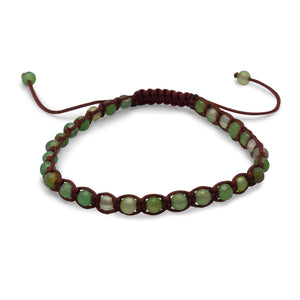 Adjustable Faceted Green Agate Bracelet